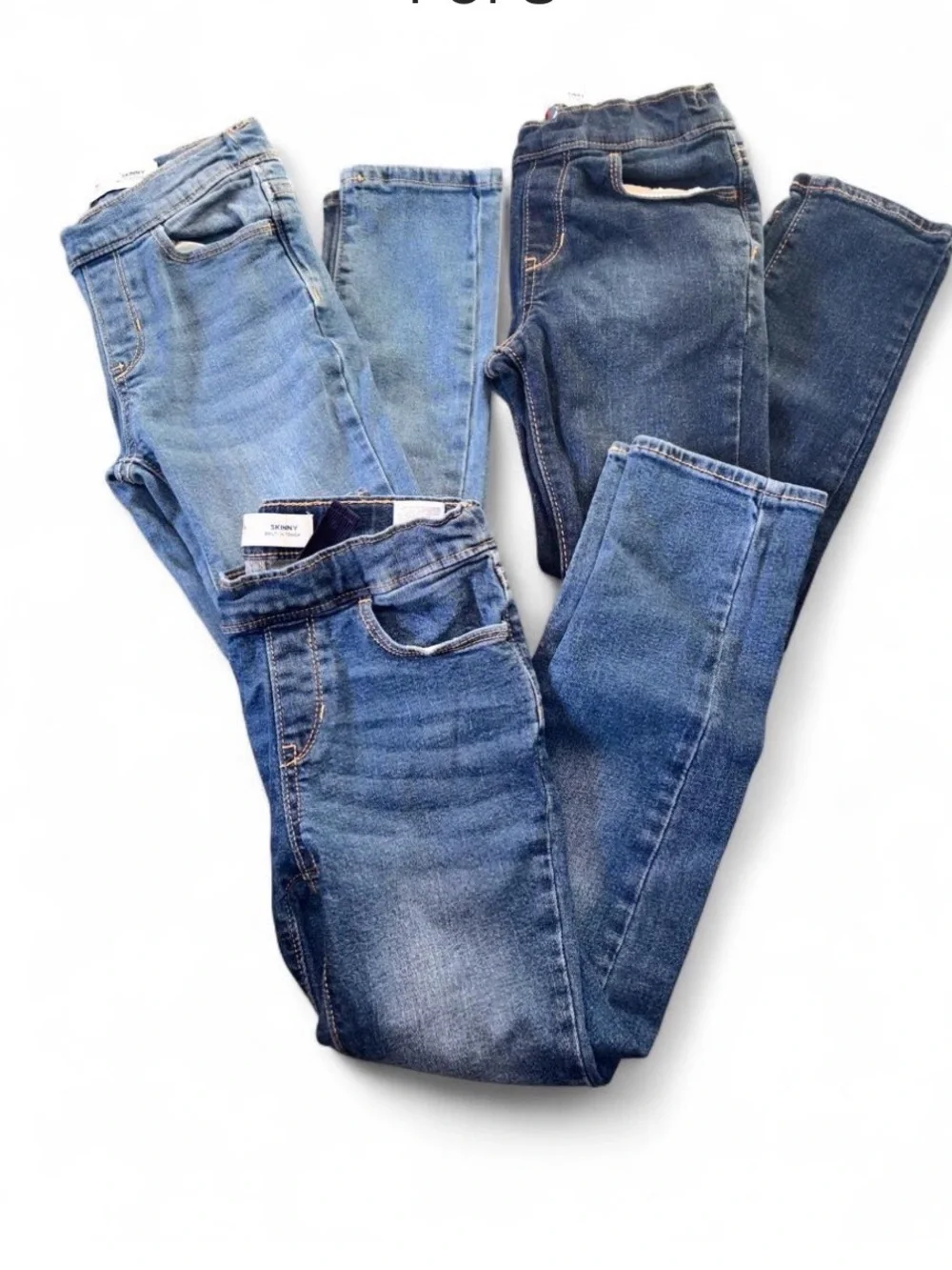 Old Navy Kids Denim Jeans Trio - Light & Medium Blue Washes